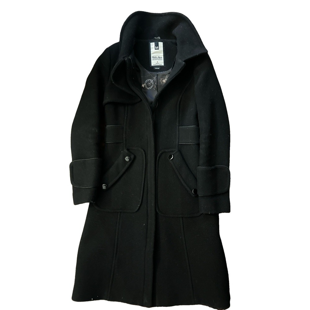 soia kyo Wool Coat Special Delivery Black Made In Canada Womens Size XS